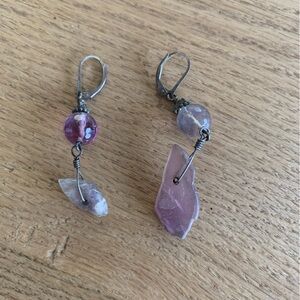 Assymetrical pierced Earrings‎ Pink Dangle Jewelry Women’s Preloved